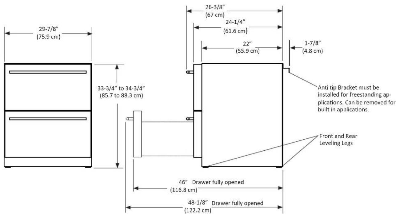 Marvel 80RDE - RECOMMENDED ROUGH IN OPENING DIMENSIONS,INDOOR MODEL 60RDE OVERLAY DOOR - 4
