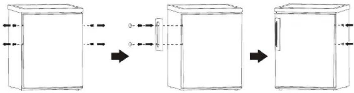 CANDY CHDS 412FWH - Inverser le sens d'ouverture de la porte - 4