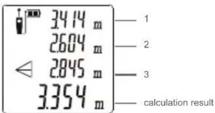 3414 m 2604 m 2845 m 3.354 m calculation result
