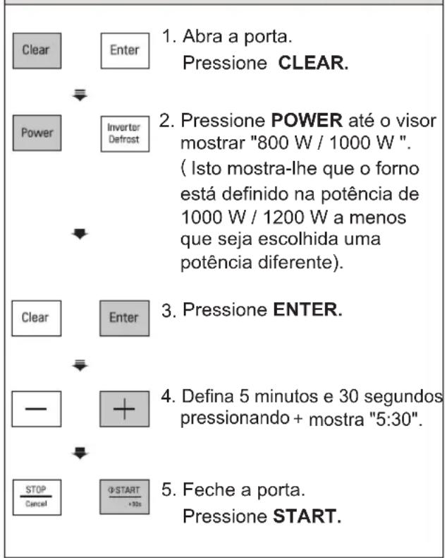 LG MS4295CIS - Exemplo: Cozinhoar o alimento em 800 W / 1000 W de potência durante 5 minutos e 30 segundos - 1