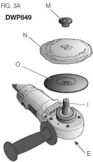 DEWALT DWP849X - TO ATTACH POLISHING PAD WITH RUBBER BACKING PAD (FIG.3A) - 1