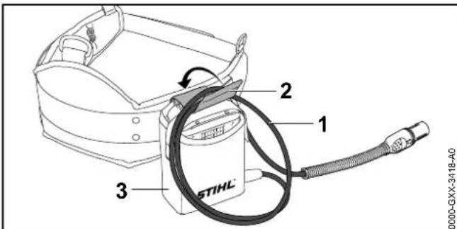 STIHL BGA 100 - Bouclage et ajustage du système de portage - 7