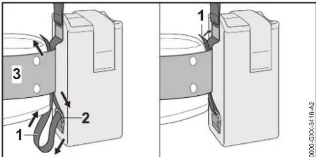 STIHL BGA 100 - Bouclage et ajustage du système de portage - 5