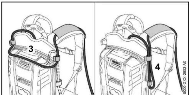 STIHL BGA 100 - Tender el cable de conexión y ajustarlo - 2