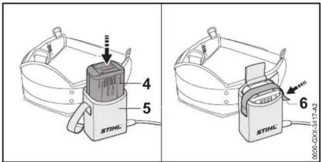 STIHL BGA 100 - Attaching the "Belt bag AP with connecting cord" - 3