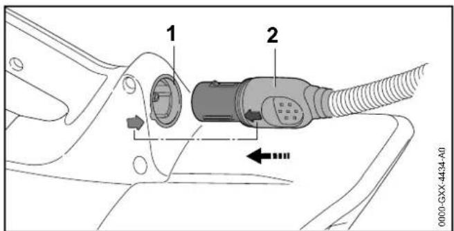 STIHL BGA 100 - Insertar el enchufe del cable de conexión - 1