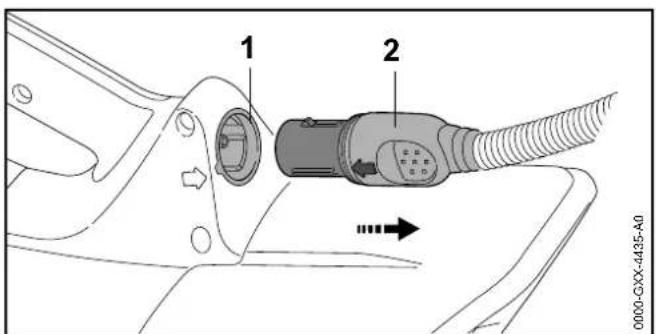 STIHL BGA 100 - Stekker van de aansluitkabel lostrekken - 1