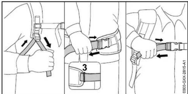 STIHL BGA 100 - Ponerse el sistema de porte y ajustarlo - 2