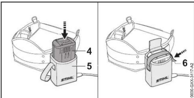 STIHL BGA 100 - Bouclage et ajustage du système de portage - 6