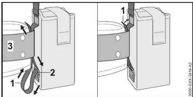 STIHL BGA 100 - Attaching the "Belt bag AP with connecting cord" - 2