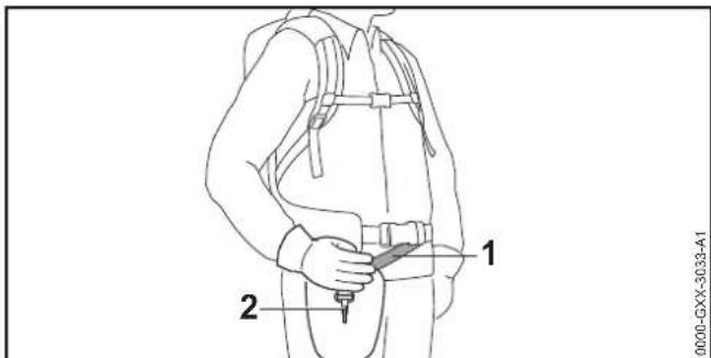 STIHL BGA 100 - Fitting and Adjusting the Carrying System - 1