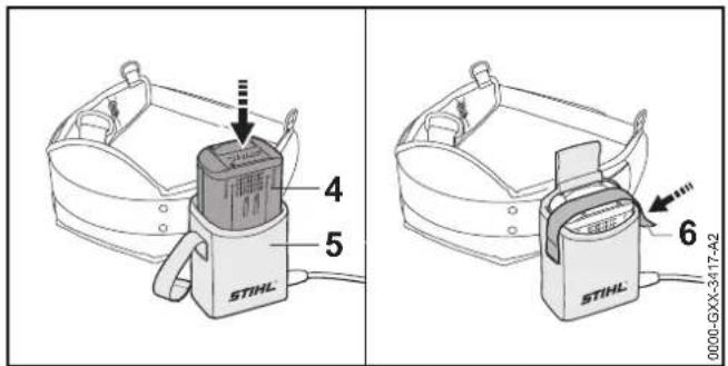 STIHL BGA 100 - Anvendelse med „bæltetasken AP med tilslutningsledning“ - 3
