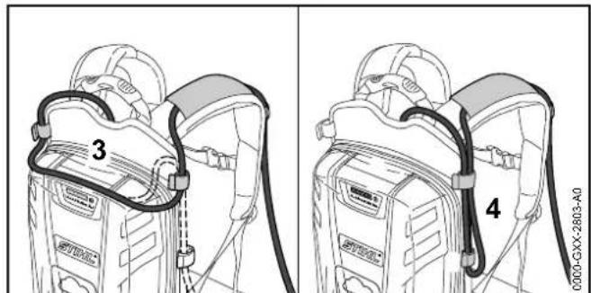 STIHL BGA 100 - Fitting and Adjusting the Connecting Cable - 3