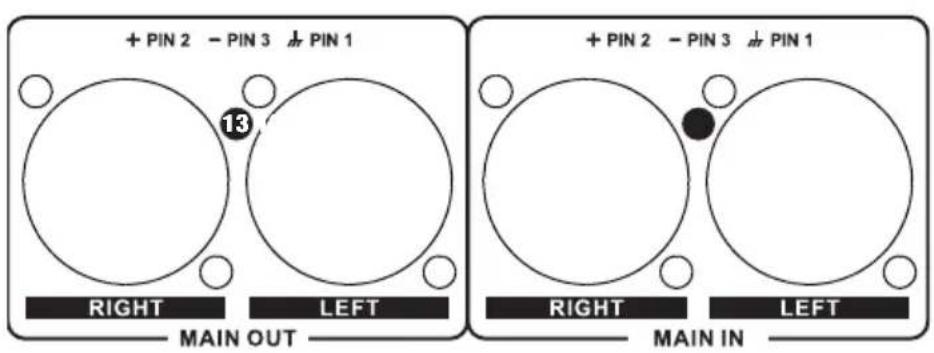 + PIN 2 - PIN 3 ↓ PIN 1 RIGHT LEFT + PIN 2 - PIN 3 ↓ PIN 1 RIGHT LEFT MAIN OUT MAIN IN