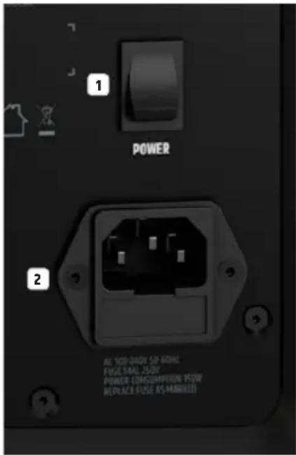 LD Systems ICOA 12 A BT - PRZYŁACZA, ELEMENTY OBSŁUGI I WSKAZNIKI - 1