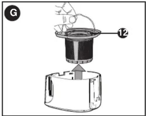 BLACK & DECKER HHVJ315JMF71 - Removing the dust bowl and filters - Figures F & G - 2
