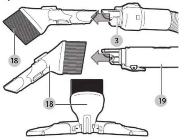 BLACK & DECKER HCUA525JA - Utilisation de l'outil accessoire 3 dans 1 (Fig. P) - 1