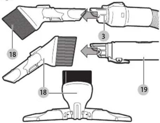 BLACK & DECKER HCUA525JA - Uso de herramienta de accesorio 3 en 1 (Fig. P) - 1