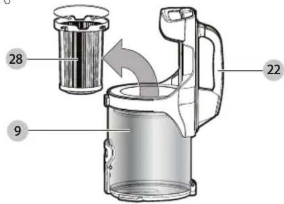 BLACK & DECKER HCUA525JA - Cleaning the filters (Fig. S-X) - 1