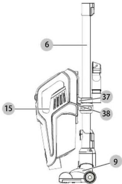 BLACK & DECKER HFEK520J - Storing the vacuum - 1