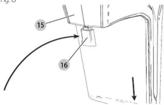 BLACK & DECKER HFEK520J - Para vinciar el recipiente de polvo (Fig. K, L, M, O) - 4