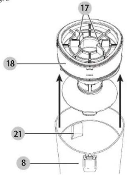 BLACK & DECKER HFEK520J - Para vinciar el recipiente de polvo (Fig. K, L, M, O) - 2