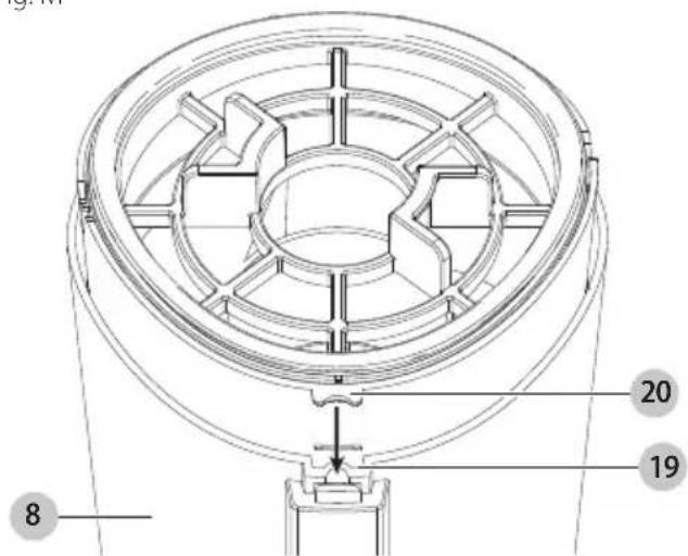 BLACK & DECKER HFEK520J - Para vinciar el recipiente de polvo (Fig. K, L, M, O) - 3