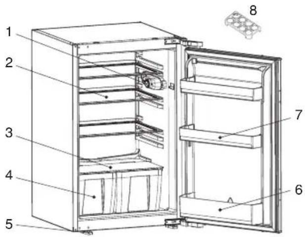 HOTPOINT H55RM1110K1 - GERÄTETEILE UND FÄCHER - 1