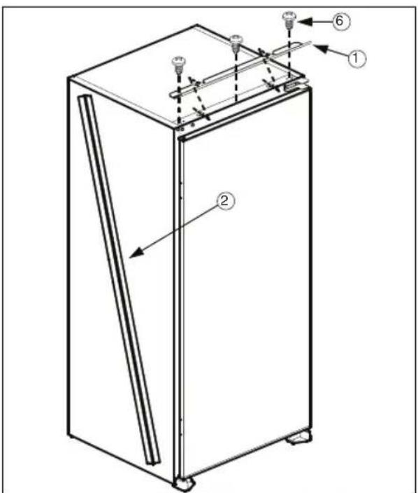HOTPOINT H55RM1110K1 - Installation instructions and door reversibility for versions with Rail hinges - 4