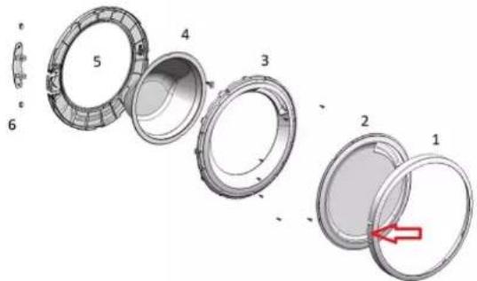 BOSCH Serie 8 WAV28M93 - Luukun componenttien poistaminen - 1