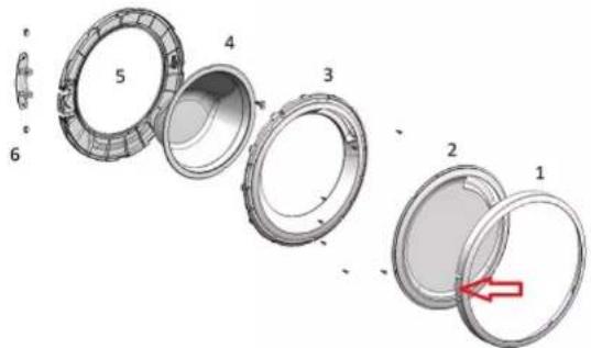 BOSCH Serie 8 WAV28M93 - Desmontar los componentes de la puerta - 1