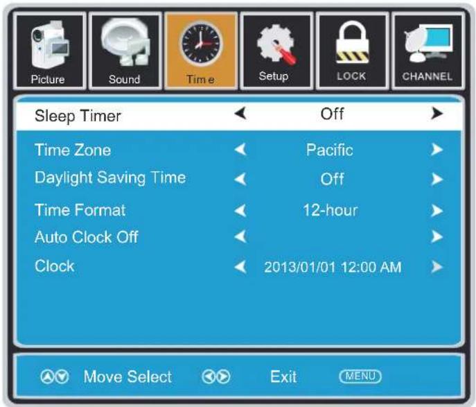Proscan PLDED4016A - TIME MENU - 1