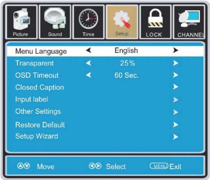 Proscan PLDED4016A - SETUP MENU - 1