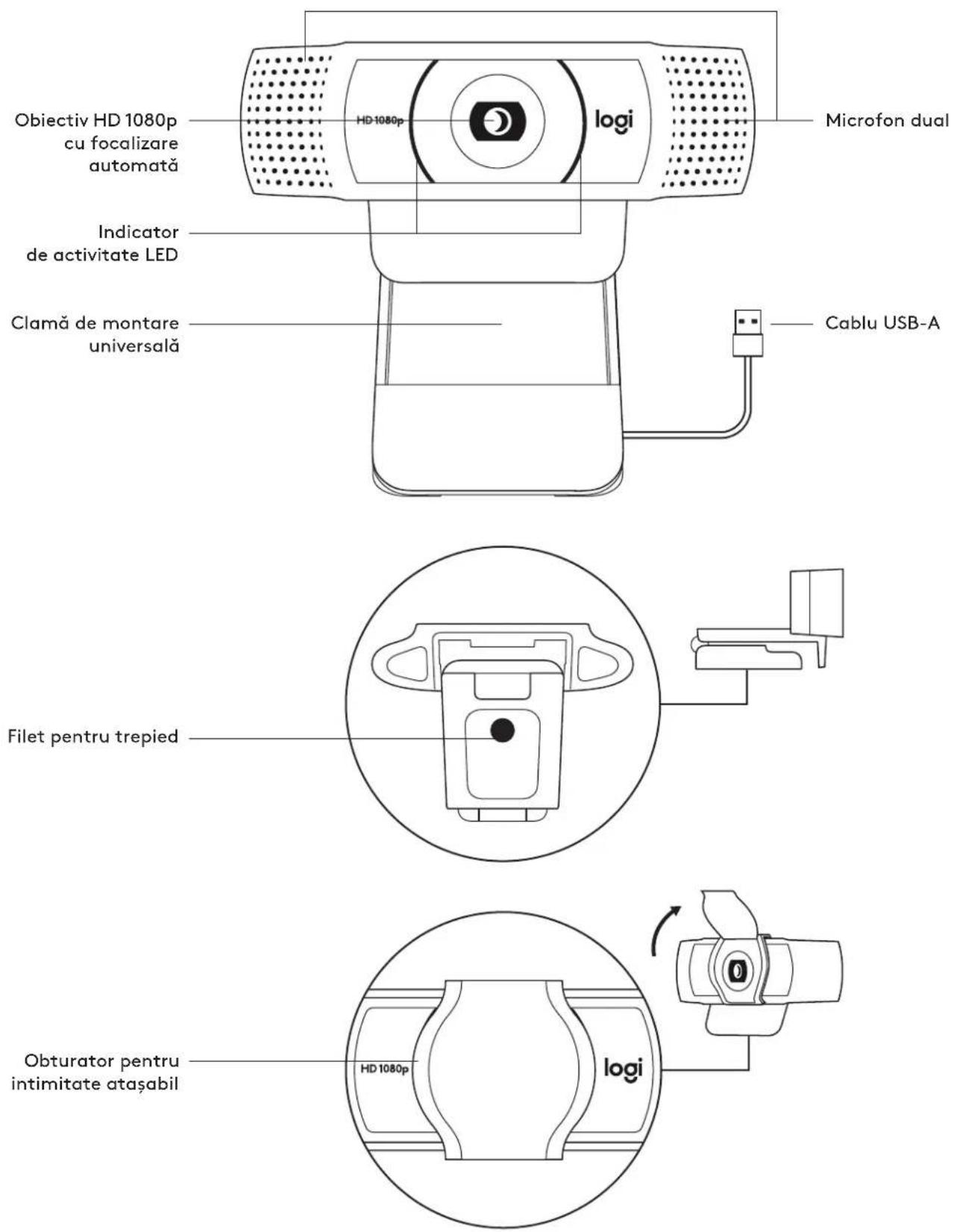 LOGITECH C920e - VKLJUČNO S FIKSNIM NASTAVKOM ZA PRITRDITEV: - 1