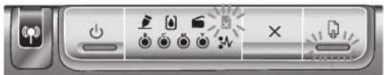 HP Business Inkjet 1200DTN - Schema delle spie del pannello di controllo Spiegazione e azione consigliata - 4