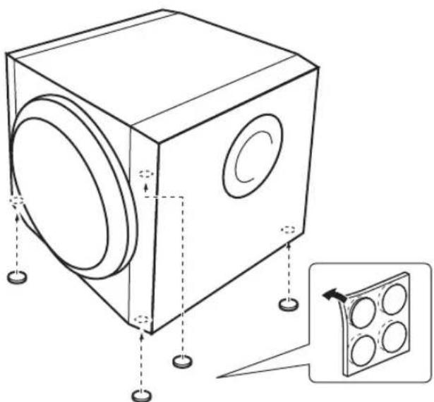 YAMAHA YSTSW216 - Utiliser les tampons anti-dérapage - 1