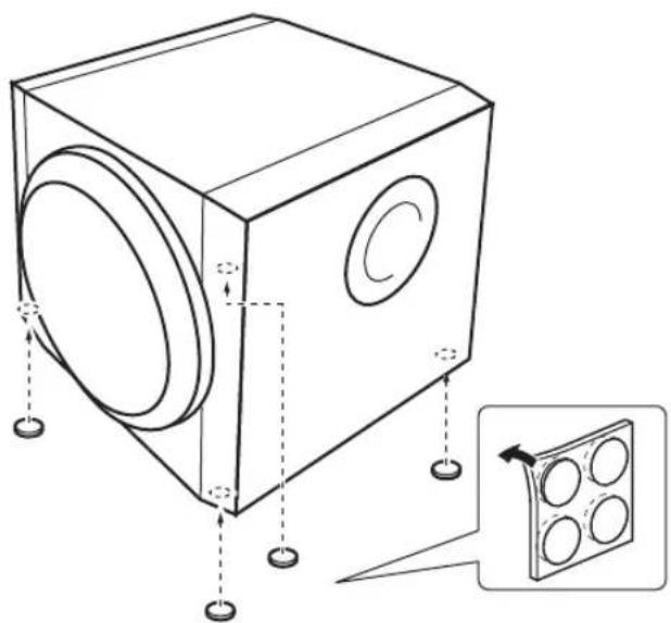 YAMAHA YSTSW216 - Gebruik van de antislipplaatjes - 1