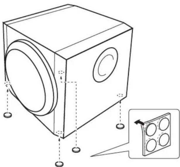 YAMAHA YSTSW216 - Usare i cuscinetti antiscivolo - 1