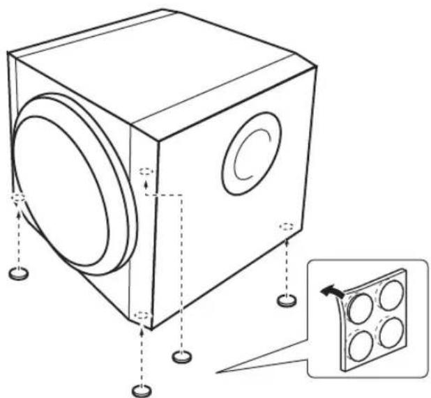 YAMAHA YSTSW216 - Utilización de las al Mohadillas antideslizantes - 1