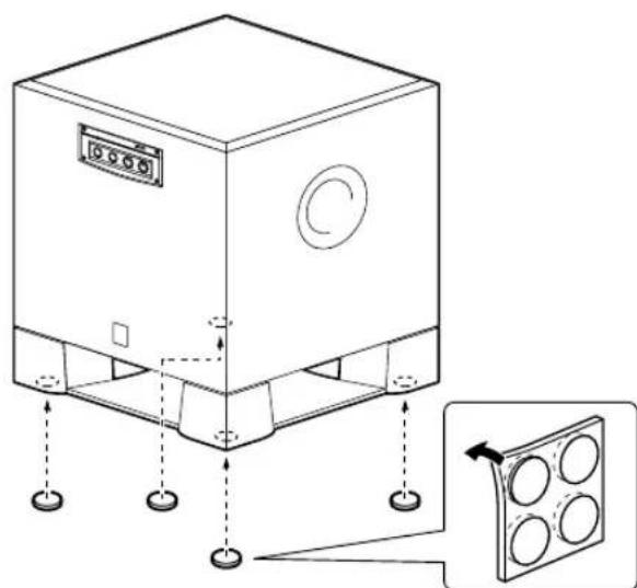 YAMAHA YSTSW315 - Gebruik van de antislipplaatjes - 1