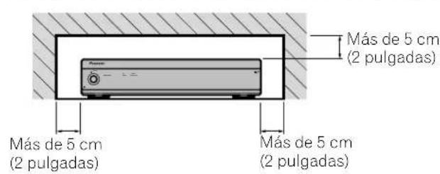 Más de 5 cm (2 pulgadas) Más de 5 cm (2 pulgadas) Más de 5 cm (2 pulgadas)