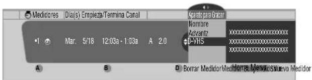 Mediclores Dia(s) Empieza/Termina Canal Cuparca para Gradar Mormare Advantz 0-VHS Borrar Medidor/Mediarla Sperio Nuevo Medidor