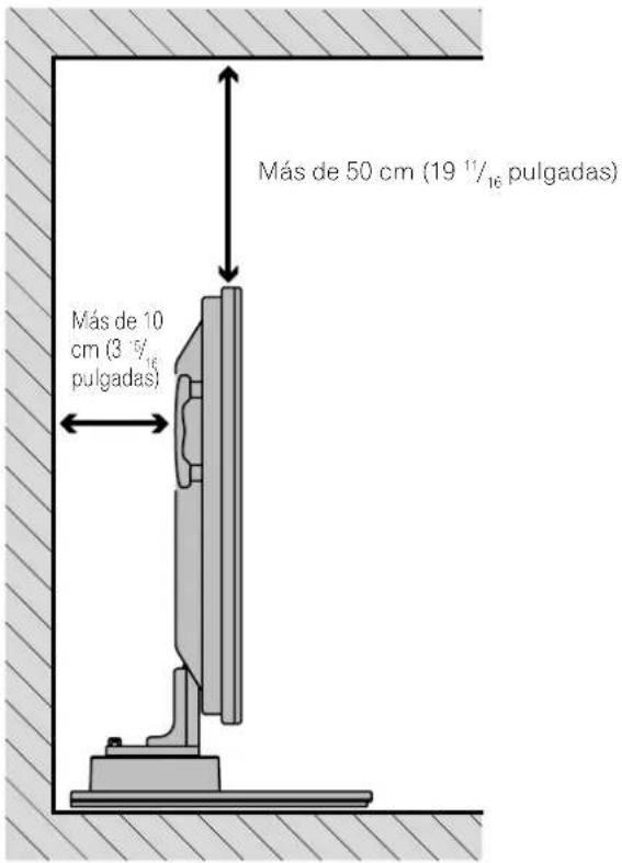 Más de 50 cm (19 11/16 pulgadas) Más de 10 cm (3 1/16 pulgadas)