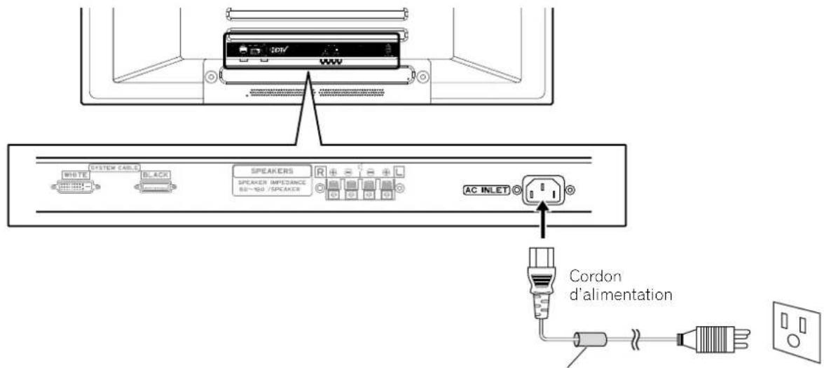 SYSTEM CABLE WHITE BLACK SPEAKERS SPEAKER IMPEDANCE BI~100 /SPEAKER AC INLET Cordon d'alimentation