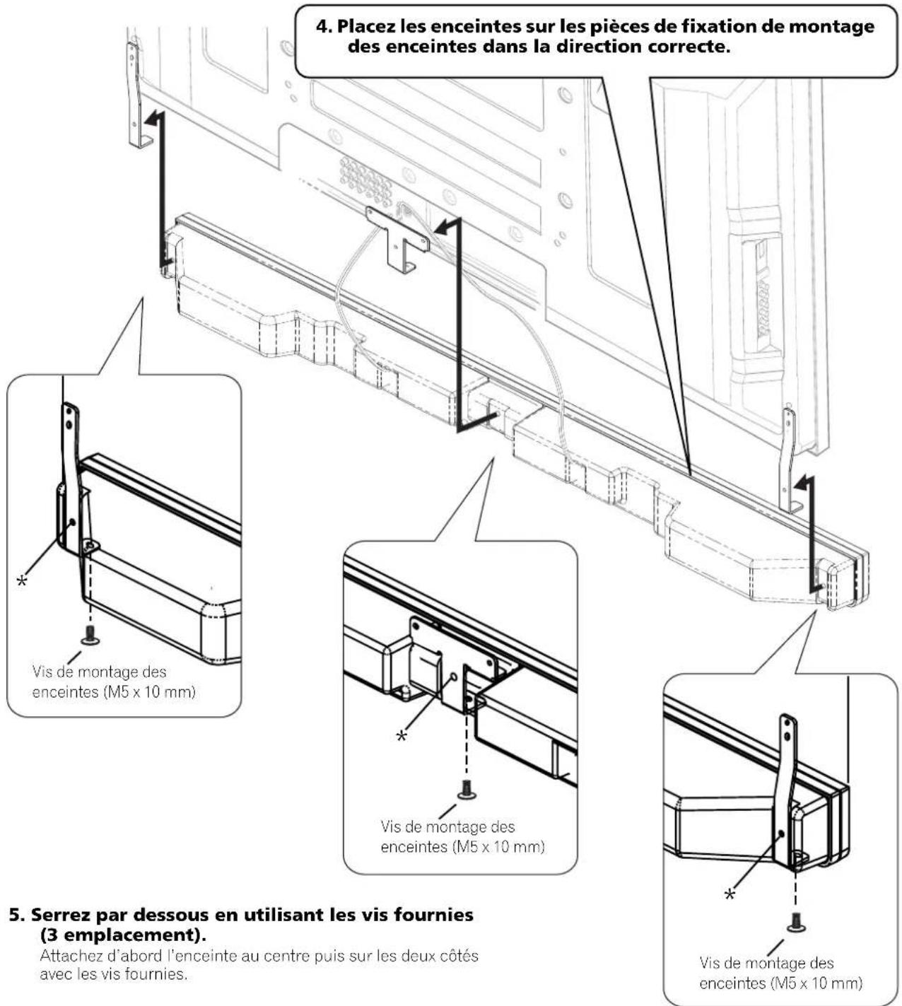 PIONEER PDP5070HD - Connectez l'autre extrémité des câbles d'enceinte aux enceintes. - 1