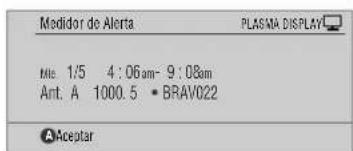 PIONEER PDP5070HD - Cuando se recibe un aviso programado (auto-tune está activado) - 2