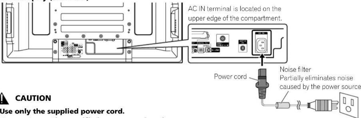 PIONEER PDP5070HD - Connecting the power cord - 1