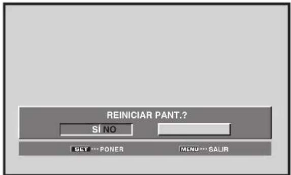 PIONEER PRO810HD - En el paso 3 del procedimiento precedente, utilise los botones / para seleccionar [REINICIAR PANT.] y, a continuacion, pulse el boton SET. - 1