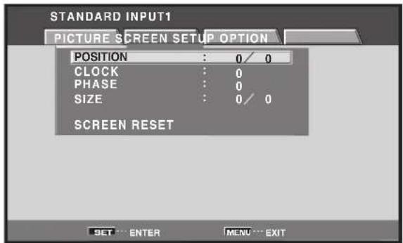 PIONEER PRO810HD - Use the  buttons to select [SCREEN]. (MENUDuringPCsignalinputviaINPUT1orINPUT5.) - 1