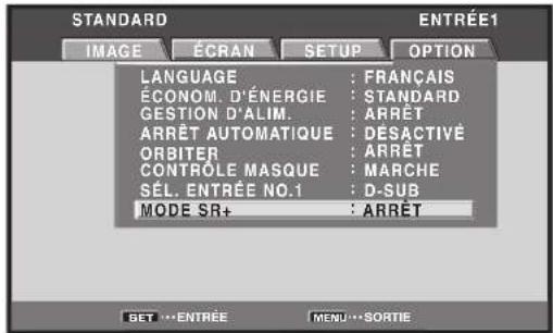 PIONEER PRO810HD - Utilisez les touches / pour selectionner [MODE SR+], puis appuyez sur la touche SET. - 1